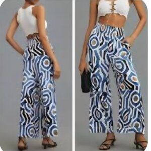 NWT Maeve The Saria Smocked Wide-leg Pants M